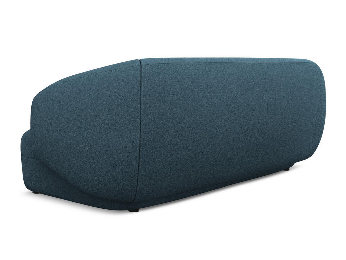 3-SITZER SOFA Bouclé Stoff Blau - Blau/Schwarz, Kunststoff/Textil (212/81/98cm) - Makamii