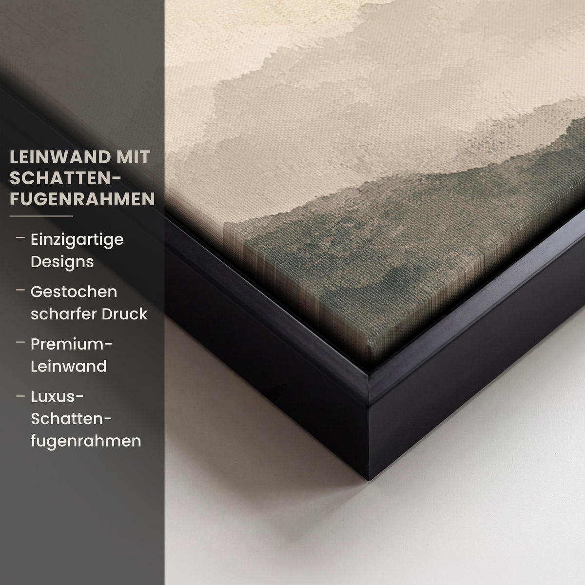 LEINWAND Bilder mit Rahmen - Landschaft - Japandi - Vogel - 70x100 - Beige, Textil (70/100cm) - MuchoWow