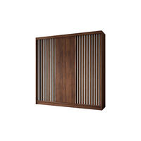 SCHWEBETÜRENSCHRANK LAMELLO 240/216/61 cm Modern Kleiderschrank 3-türig Nussbaumfarben - Nussbaumfarben, Holzwerkstoff (240/216/61cm) - MASSENO