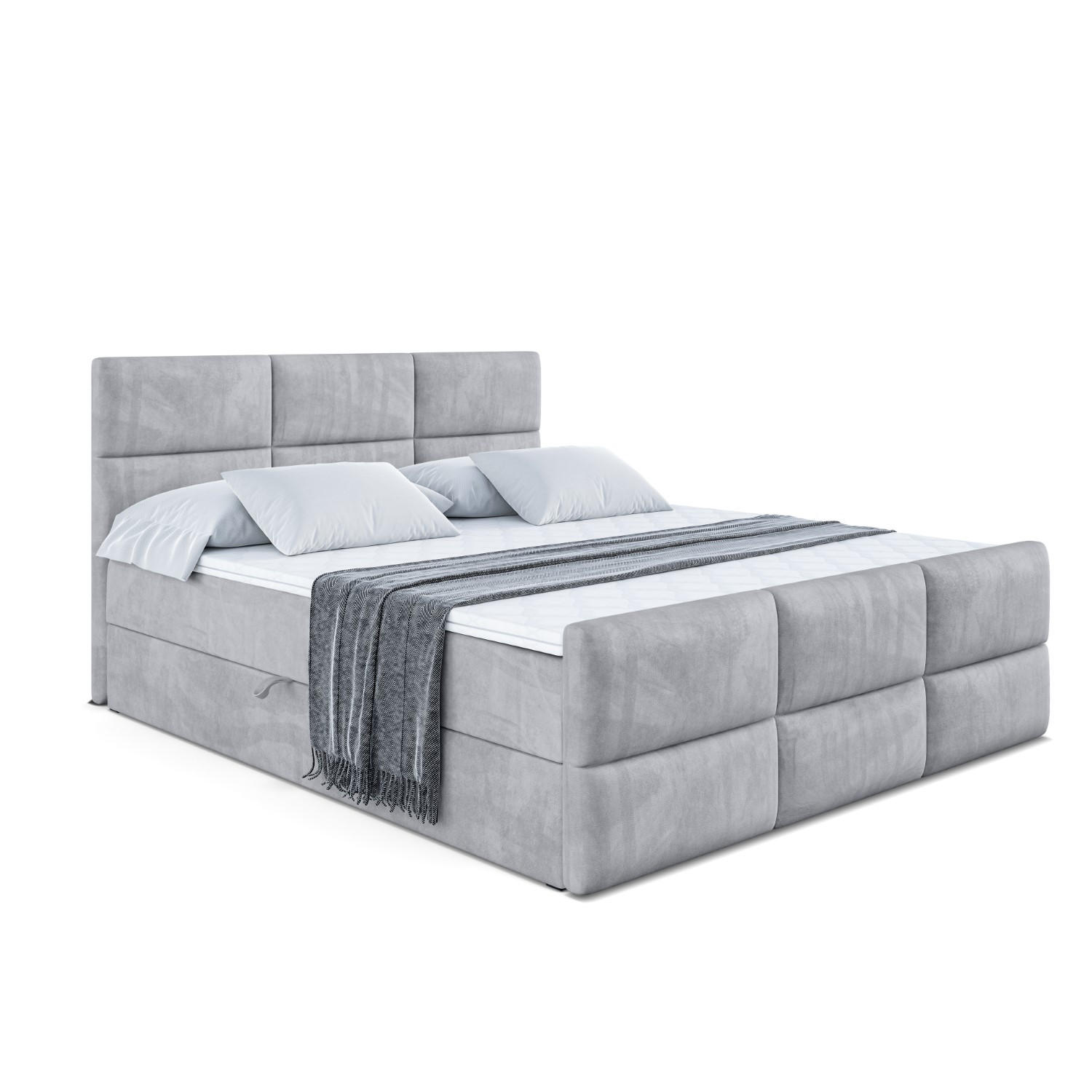 ALTDECOR AMERICKÁ postel OHIO-Z – 200 x 200 cm – H3 – světle šedá