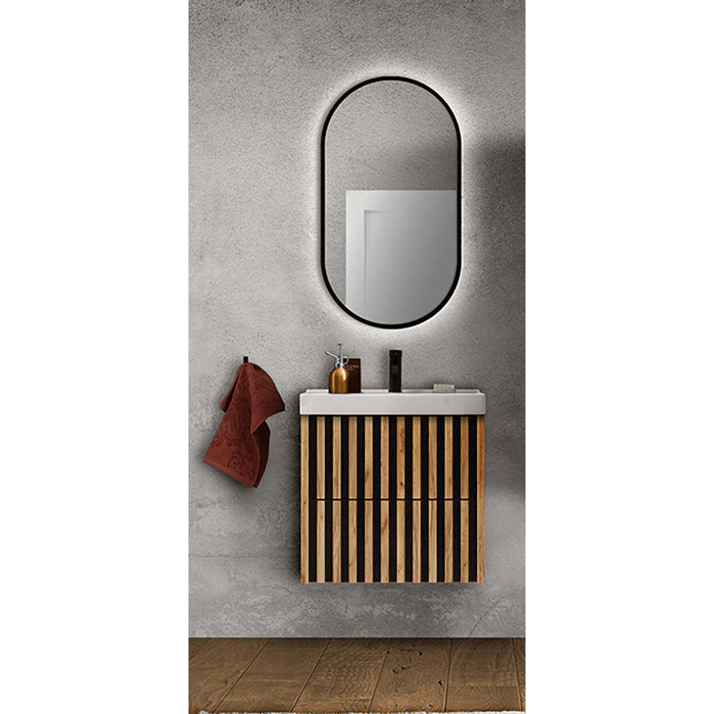 BADMÖBEL-SET 2-TLG. Lucca-107 - Braun, Holzwerkstoff (61/200/46cm) - Lomado