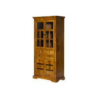 VITRINE Akazie 94x50x195 honig lackiert OXFORD #0452 - Braun, Holz (94/195/50cm) - Massivmoebel24