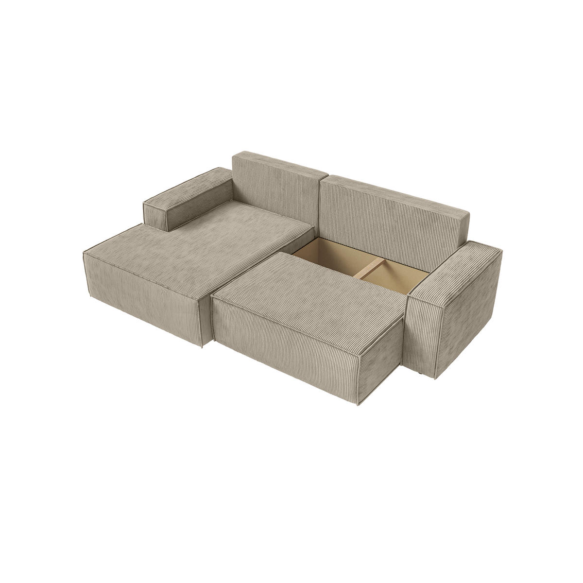 ECKSOFA Kokko mit Schlaffunktion, Beige - Beige, Textil (267/167cm) - Fedve