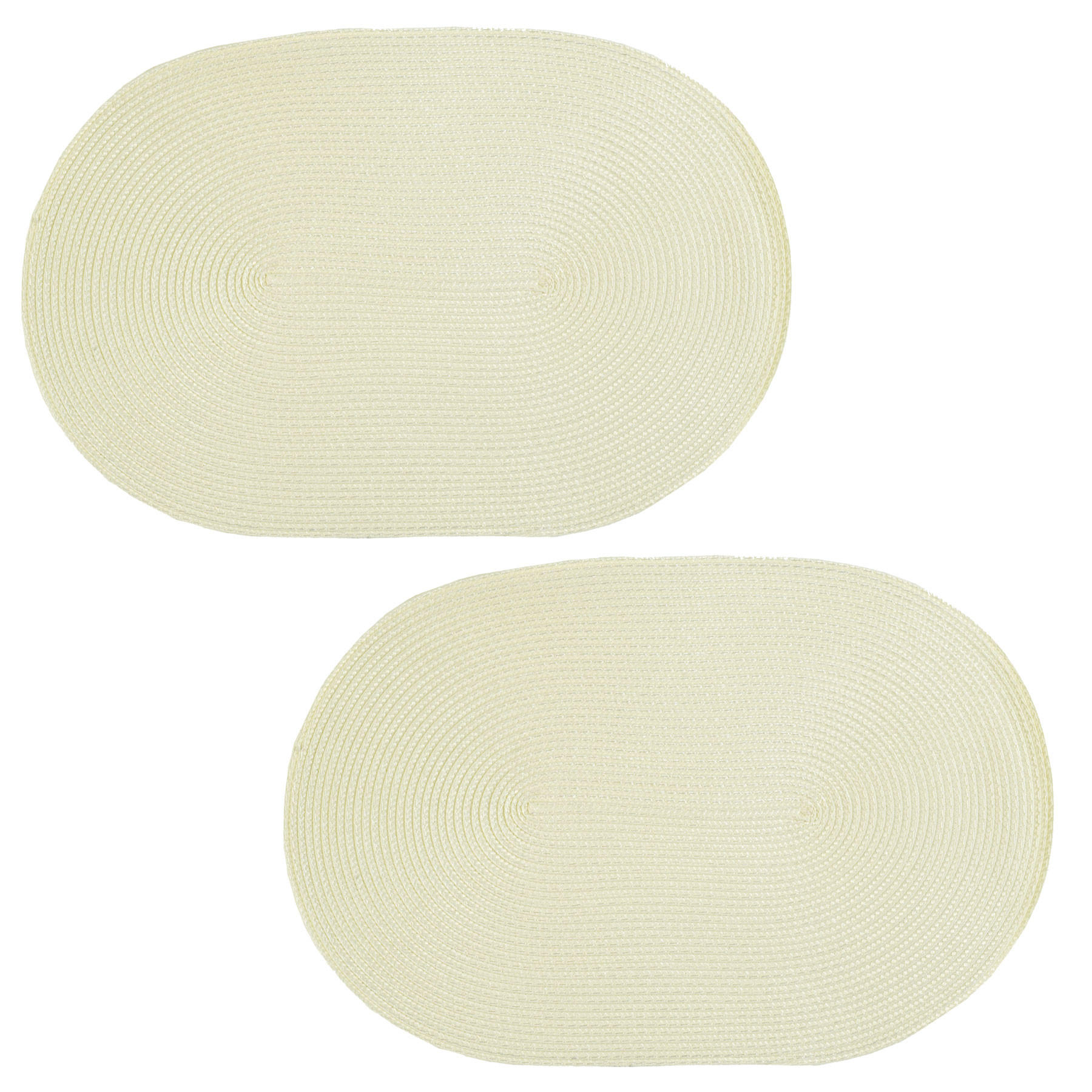 PLATZSET 2er Set Polypro Ecru oval 45x30 cm Tischset - Ecru, Kunststoff (30/45cm) - TiborTex