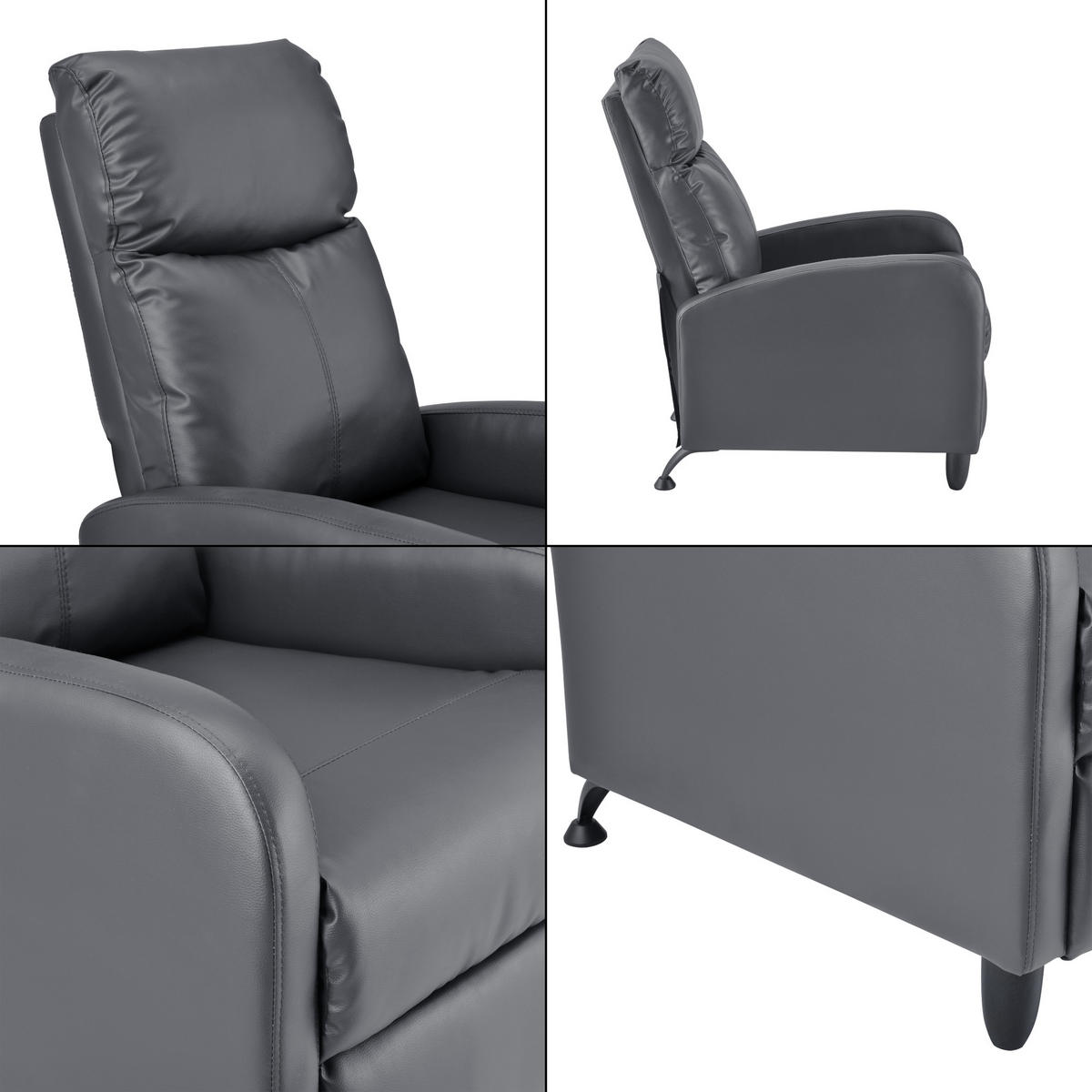 POLSTERSESSEL Bregenz Kunstleder Grau - Grau, Textil (60/102/92cm) - [en.casa]