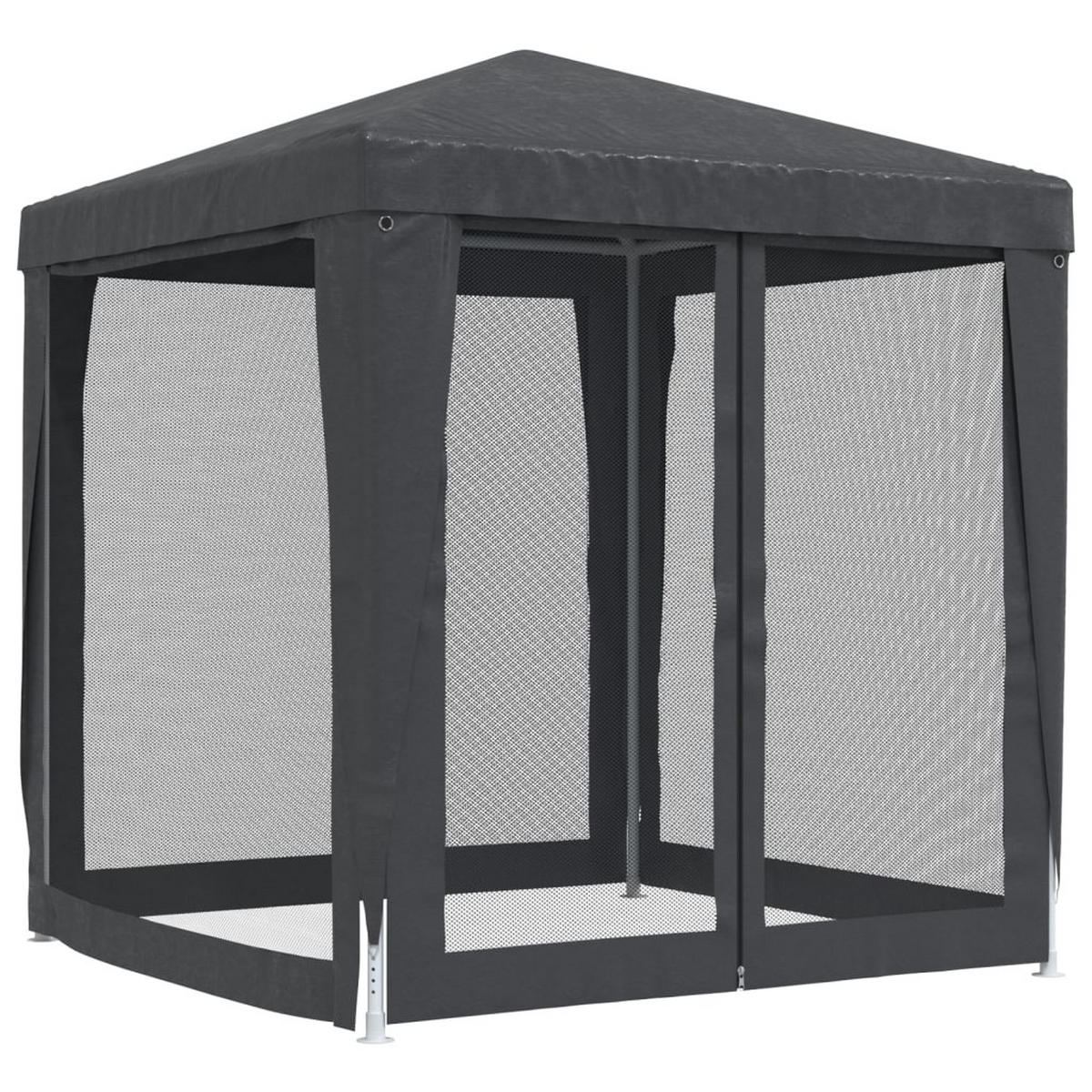 PARTYZELT Mit 4 Mesh-Seitenwänden Anthrazit 2/2 M Hdpe - Anthrazit, Kunststoff (200/240/200cm) - vidaXL