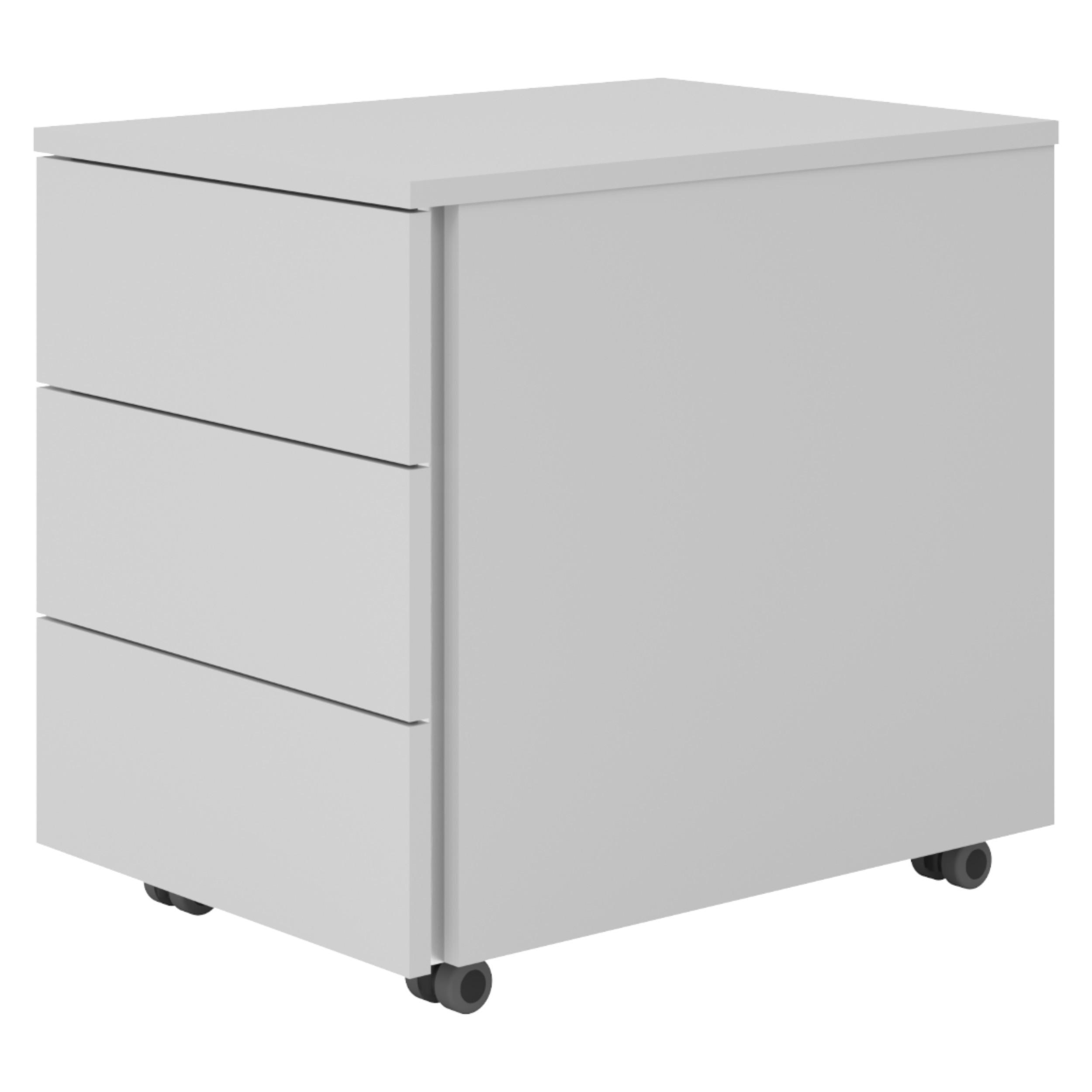 ROLLCONTAINER - mit 3 Schubladen 54,6/39/51 cm in Grau - Grau, Holzwerkstoff (39/51/54.6cm) - bümö