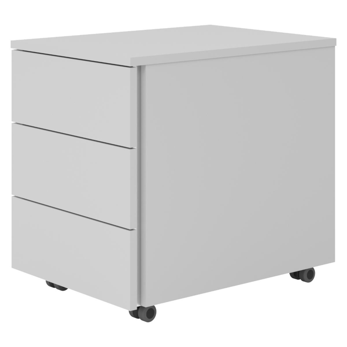 ROLLCONTAINER - mit 3 Schubladen 54,6/39/51 cm in Grau - Grau, Holzwerkstoff (39/51/54.6cm) - bümö