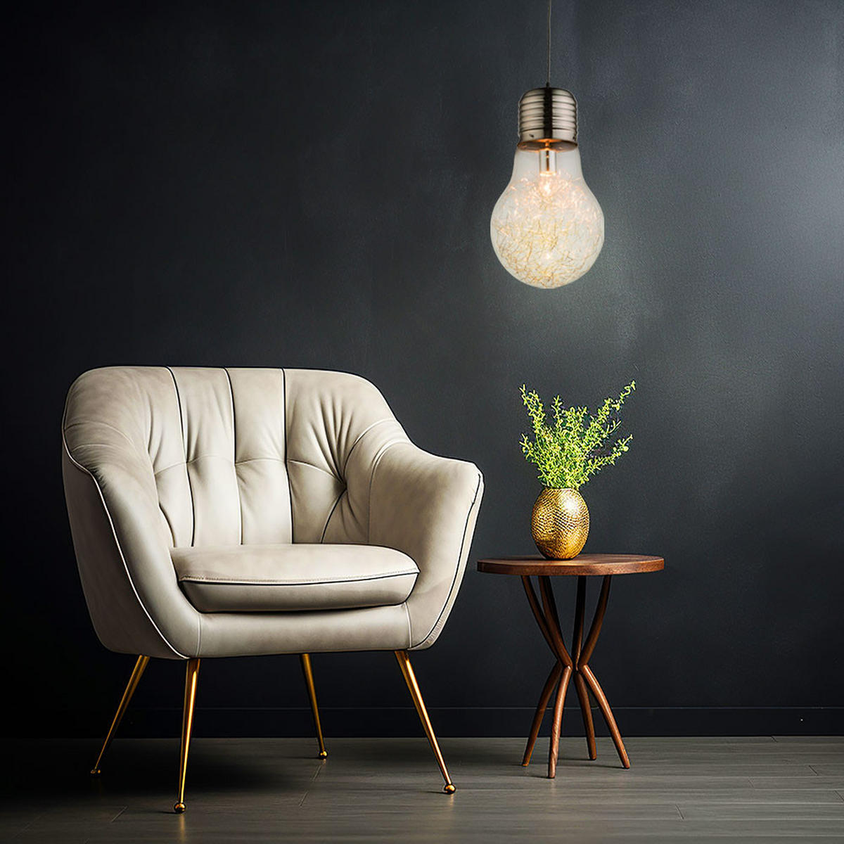 HÄNGELEUCHTE LEVIN Glas Silber - Silberfarben, Glas (27.5/27.5/135cm) - Globo Lighting