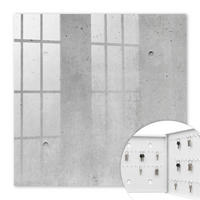 SCHLÜSSELBOX Weiß 30x30 cm – Türöffnung nach rechts - Rohbeton - Grau, Metall (30/30/5cm) - TULUP