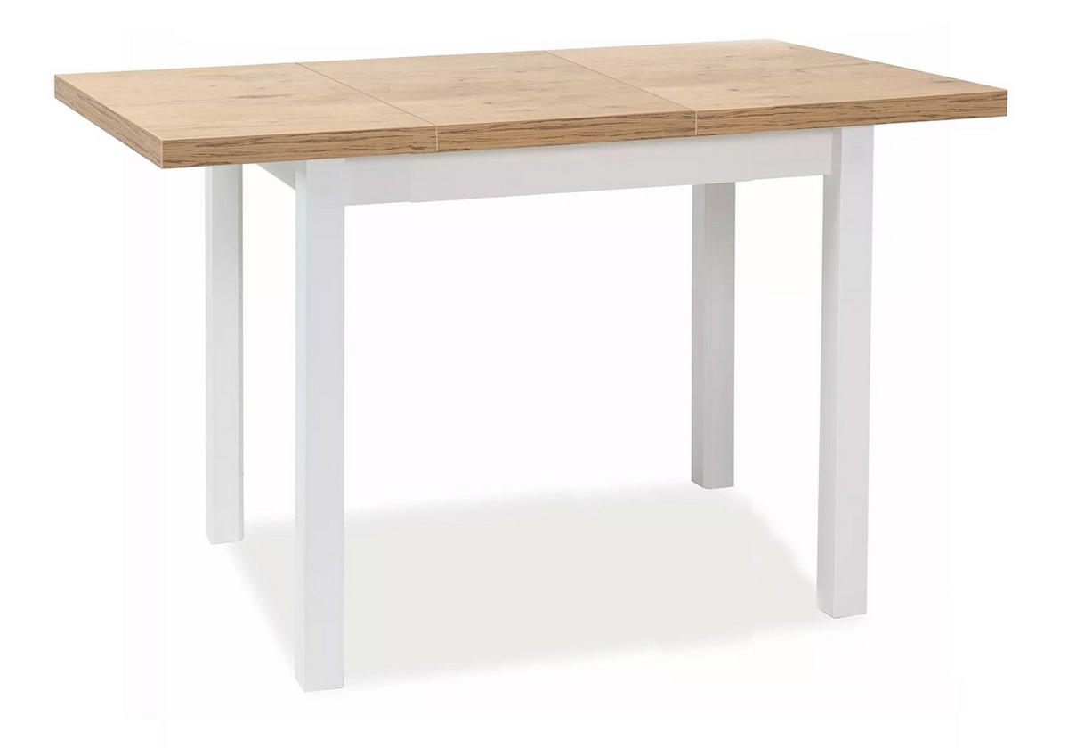 ESSTISCH Adam Eiche Lancelot / Weiß 90-125 / 65 / 75cm - Eichefarben/Weiß, Holz/Holzwerkstoff (65/125/75cm) - Feldmann-Wohnen