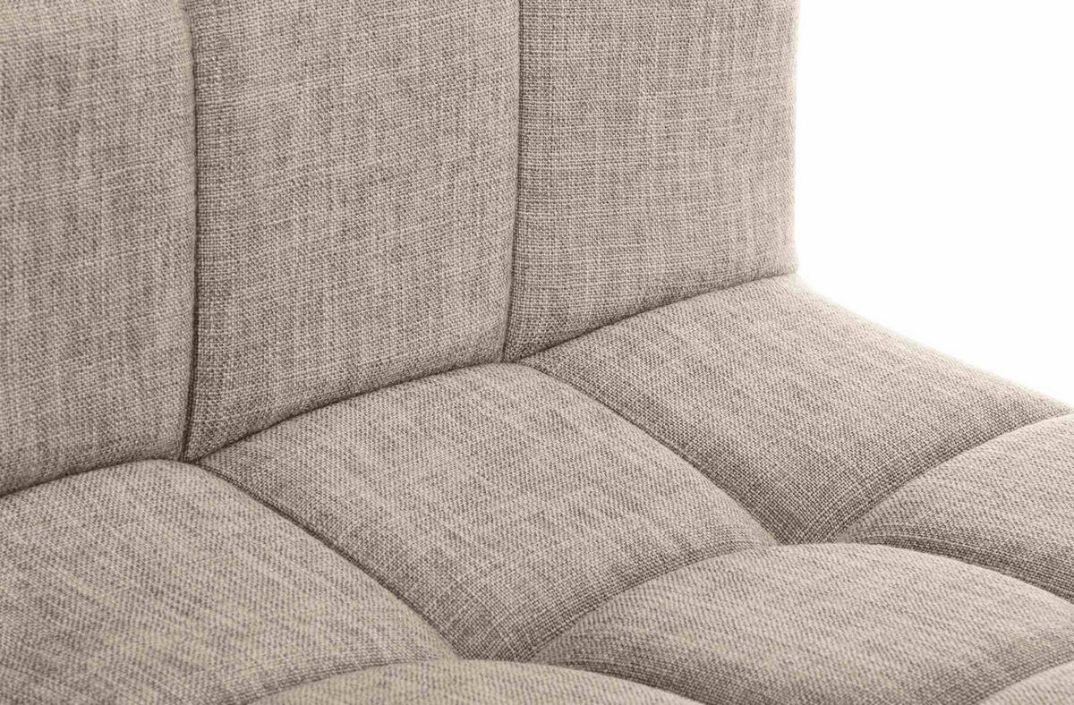 BARHOCKER MADRID Creme Stoff Schwarz - Creme, Textil/Metall (46/94/47cm) - DELUKE