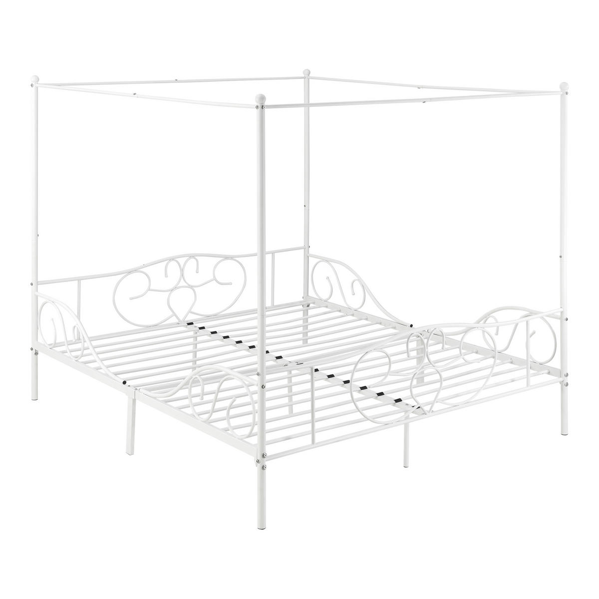 HIMMELBETT Finström - Weiß, Metall (180/200cm) - [en.casa]