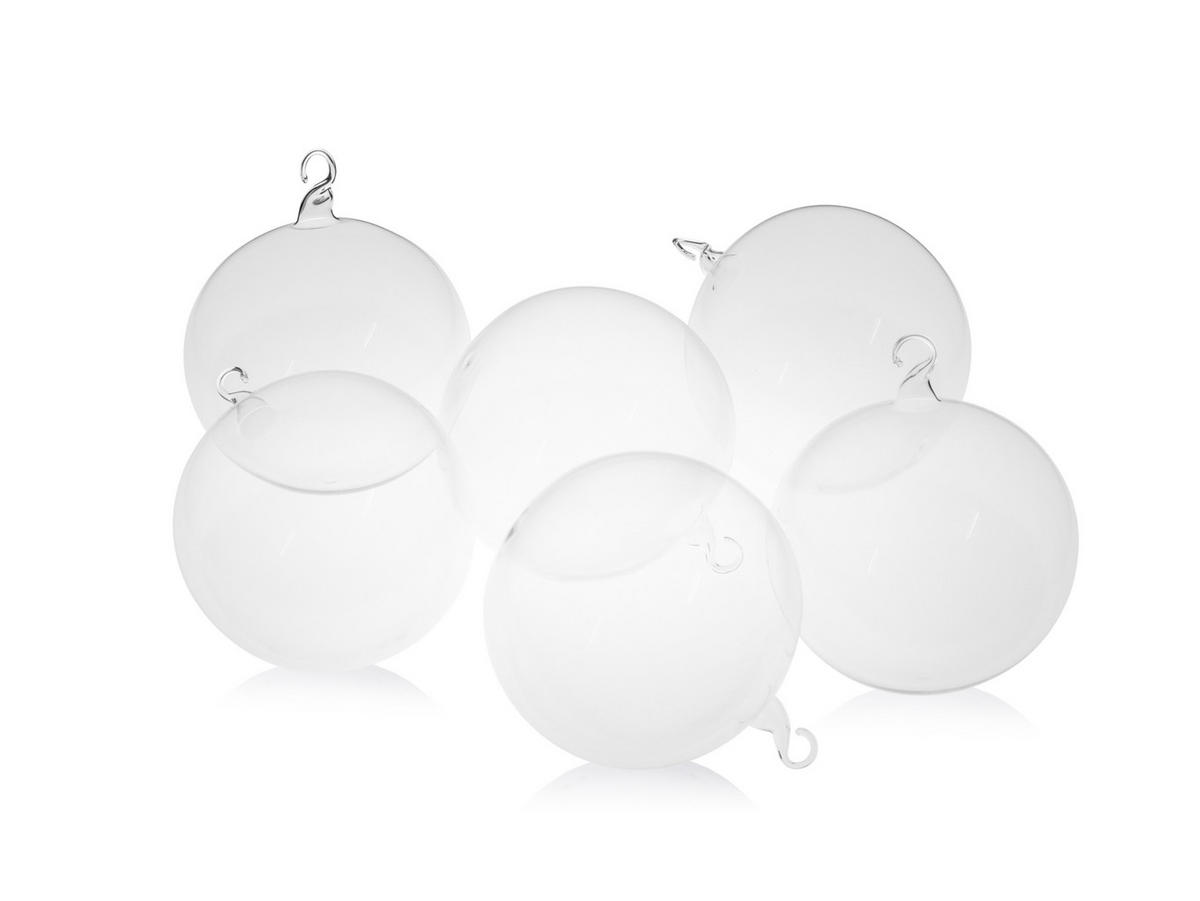 CHRISTBAUMKUGELN Kristall Transparent 8cm (Glas / 6 Stk.) - Transparent, Glas (8/8/8cm) - Krebs Glas Lauscha