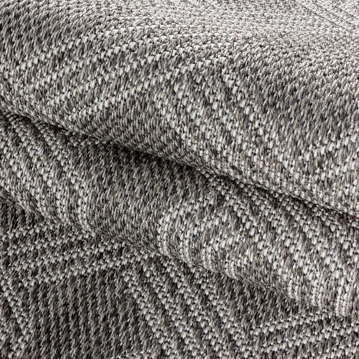 TEPPICH Outdoor Flachgewebe Geometrisch Polypropylen Balkon Grau Rechteckig 200x290 - Grau, Textil (200/290cm) - KADIMA DESIGN