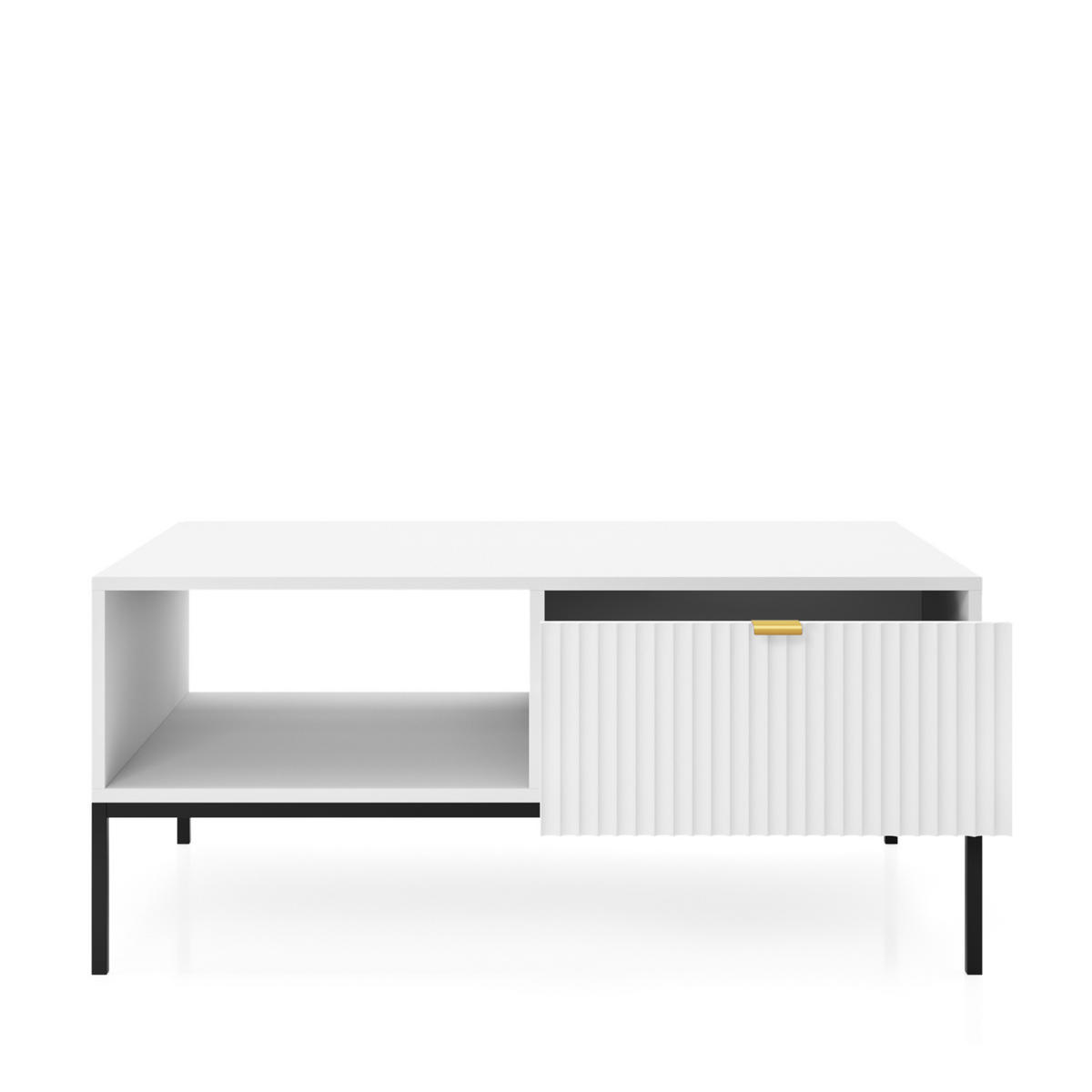 COUCHTISCH NANAIMO STO1-2S Profilierte Fronten, Weiß - Weiß, Holzwerkstoff/Kunststoff (68/104/48cm) - Komodee