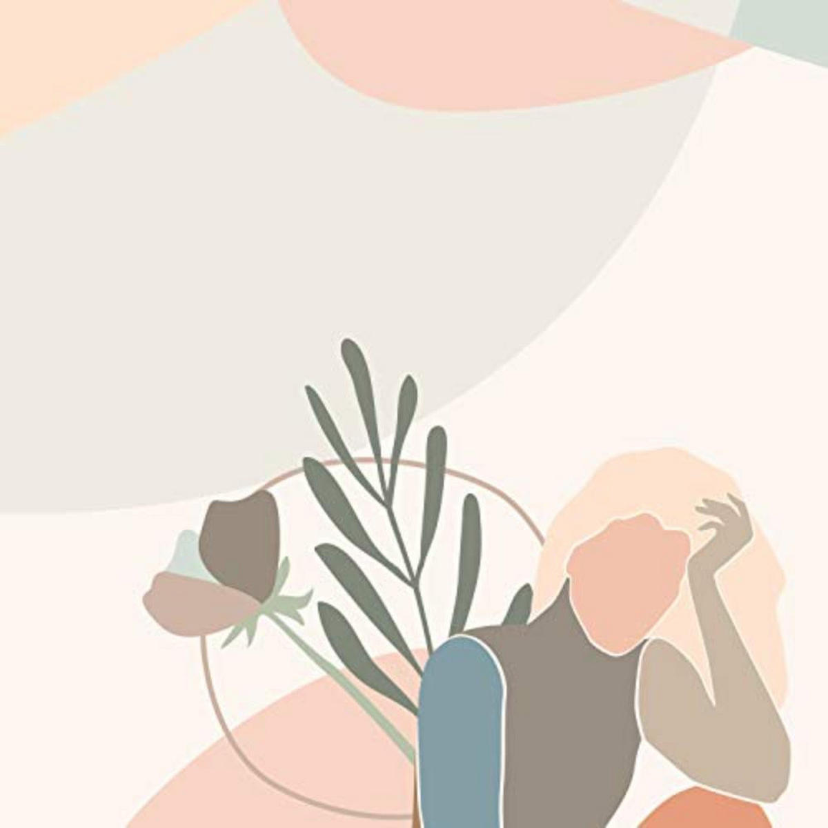 POSTER Set mit 4 Töne und Pastelldecke bildet weibliche Figuren A4 Schwarzer Rahmen - Schwarz, Papier (29.7/3cm) - Nacnic