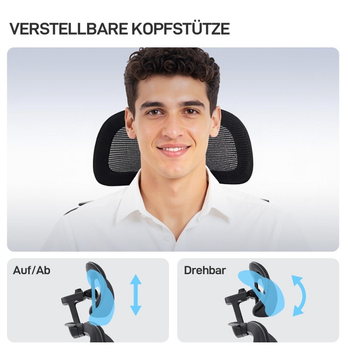 DREHSTUHL, Sitzhöhe 50–58 cm, Netzrücken, verstellbar, 75/73/128 cm, schwarz - Schwarz, Kunststoff (73/128/75cm) - Redom