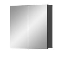 SPIEGELSCHRANK grau 60 cm, Badschrank 2-türig mit Soft-Close - Grau, Glas/Holzwerkstoff (60/60/15cm) - Inn.Furn