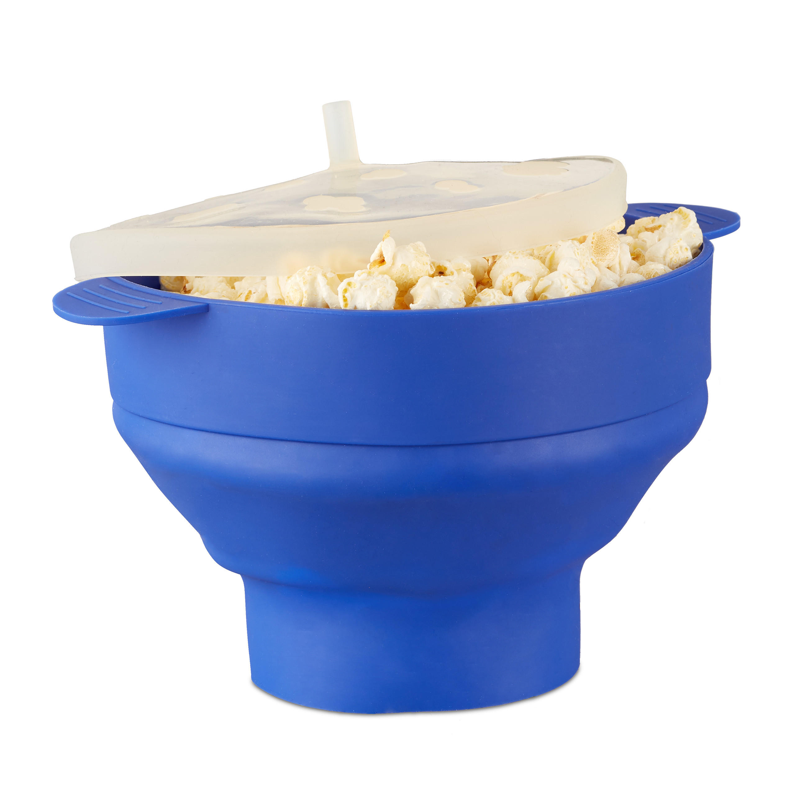 Relaxdays POPCORNOVAČ Modrá do mikrovlnky