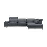 ECKSOFA Virage Echtleder Anthrazit - Anthrazit, Leder/Metall (232/263cm)
