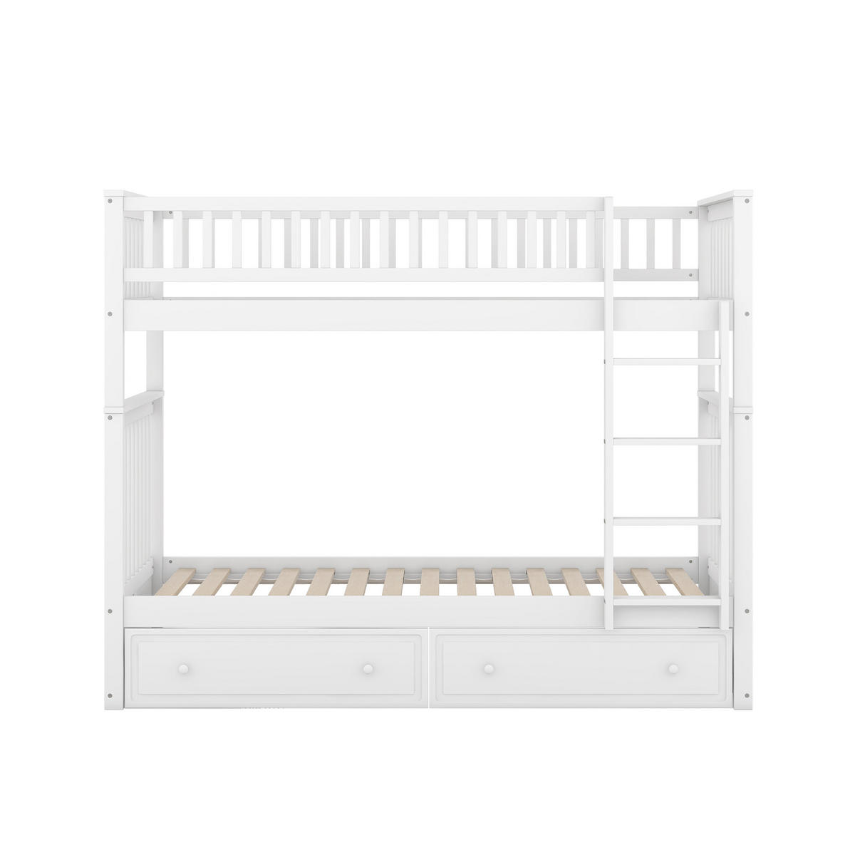ETAGENBETT 90/200 cm in Weiß mit 2 Schubladen, umwandelbar in 2 Einzelbetten - Weiß, Holz (140/200cm) - OKMYHOME