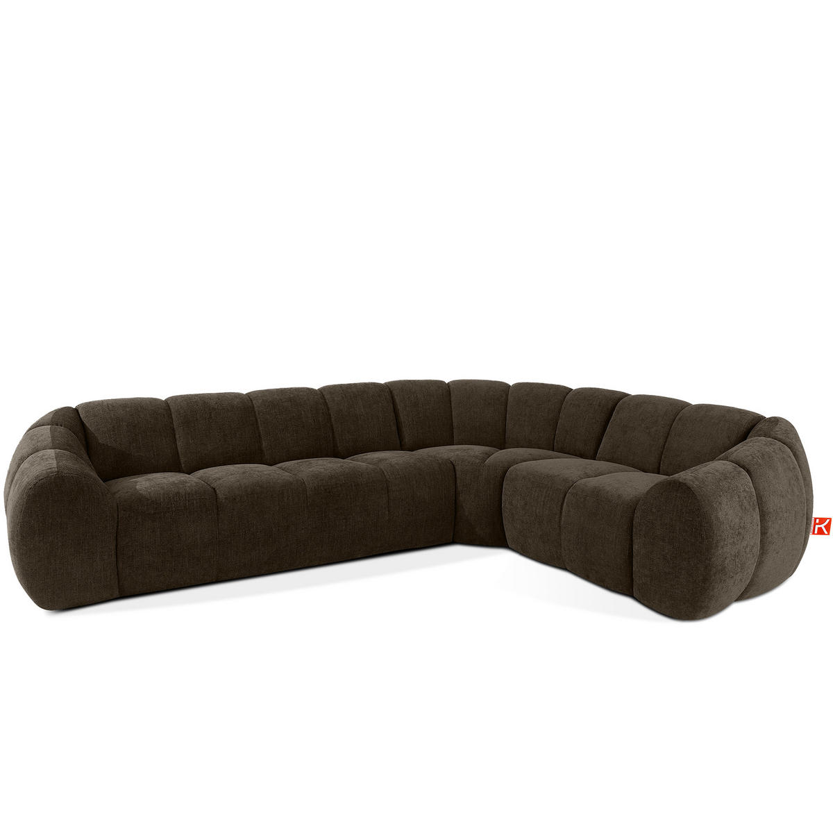 ECKSOFA RECHTS FLAVA, Braun - Braun, Holz/Holzwerkstoff (310/230cm) - KONSIMO®