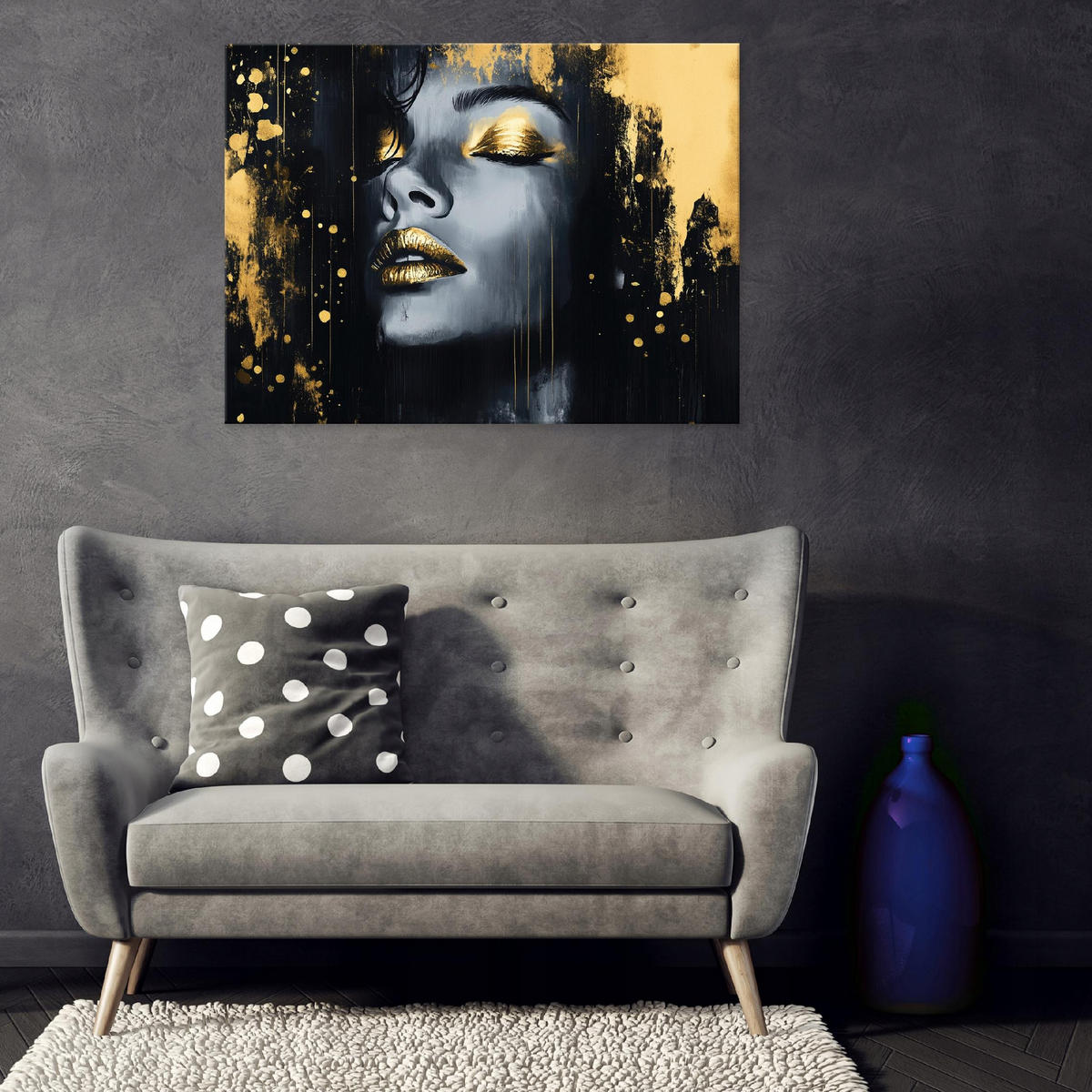 LEINWANDBILD Abstrakt Frau Schwarz Modern 100x70 - Multicolor, Holzwerkstoff (100/70cm) - Wallarena