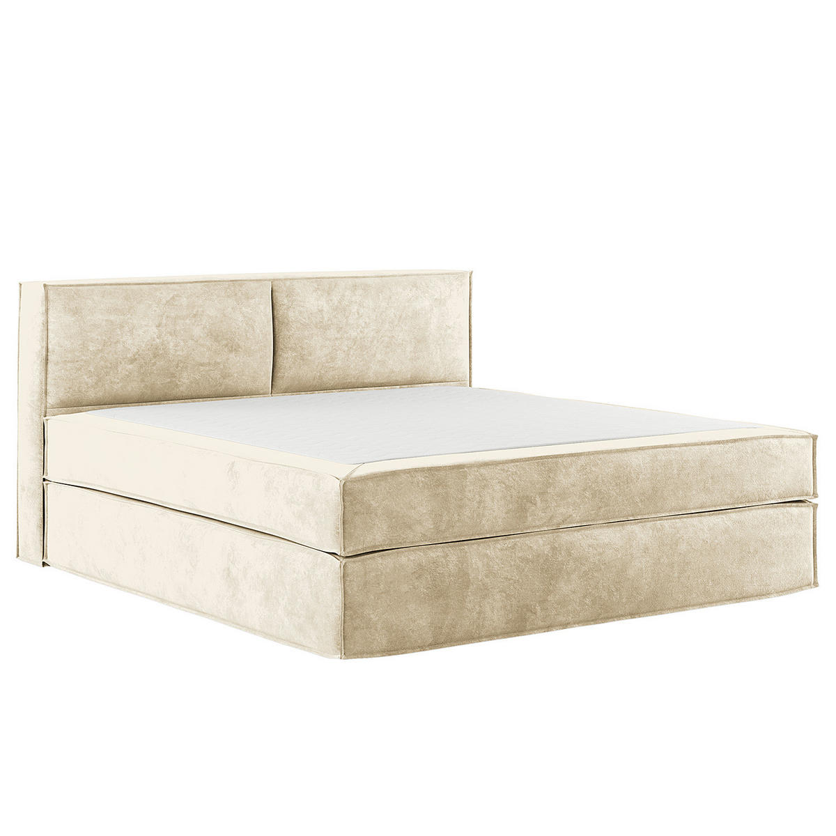 BOXSPRINGBETT mit Kopfteil - Premium - Beige, Textil (200/200cm) - home24