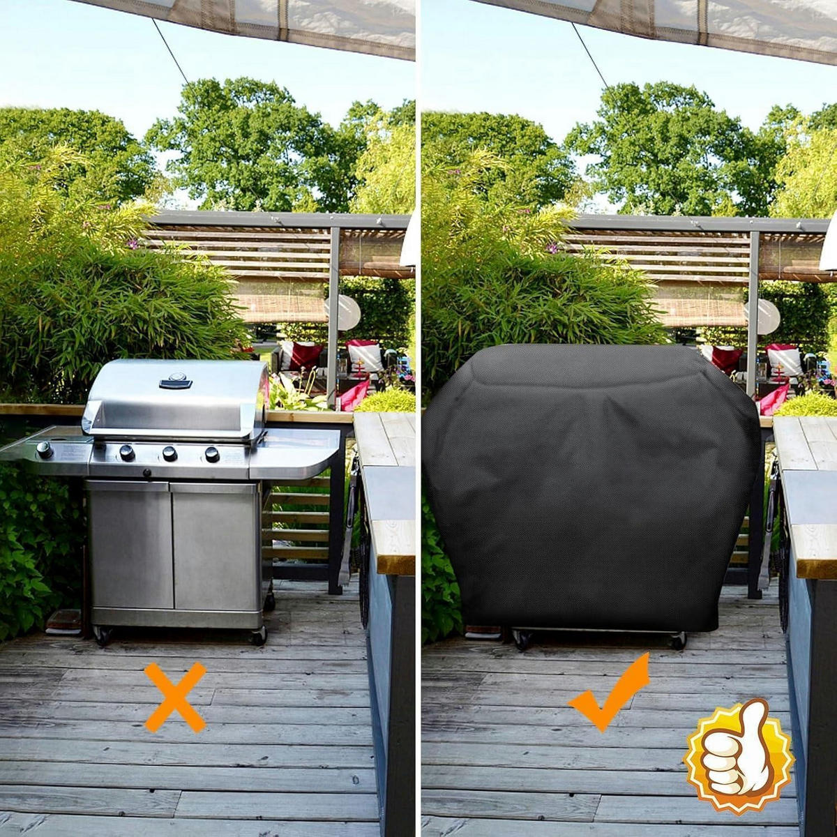 ABDECKHAUBE für Gasgrill 110 cm - Schwarz, Kunststoff (54/110/90cm)