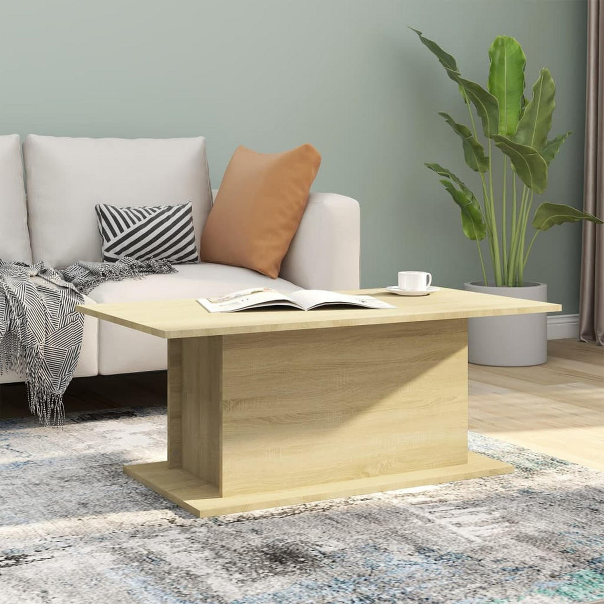 COUCHTISCH Sonoma-Eiche 102x55,5x40 cm Holzwerkstoff - Beige, Holzwerkstoff (102/55.5/40cm) - furnicato