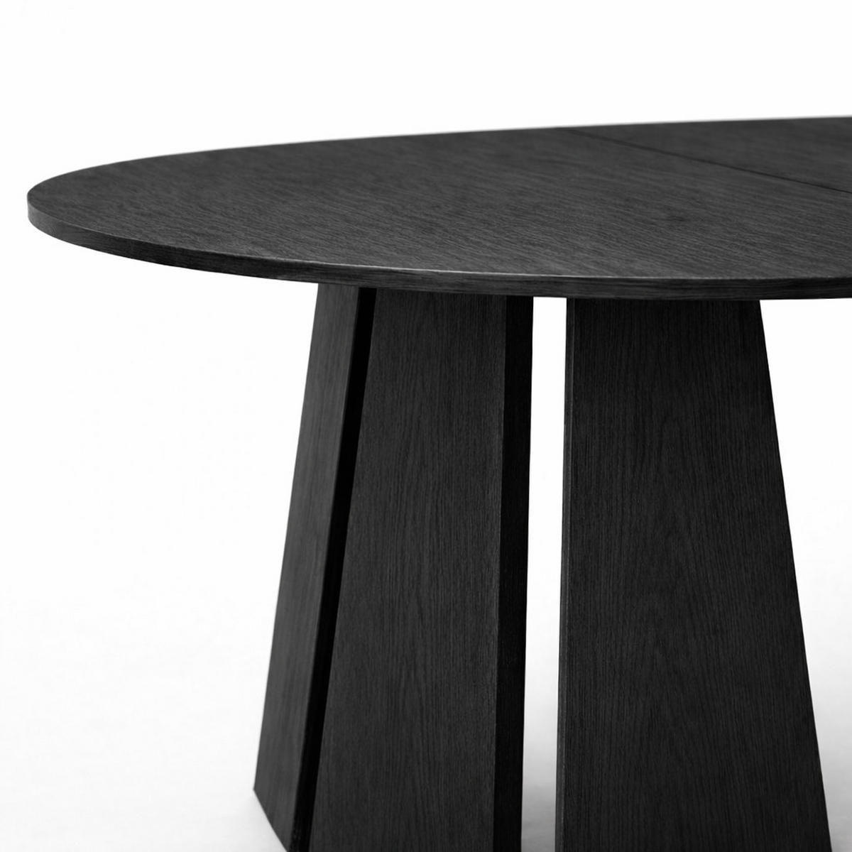 ESSTISCH Alice 180 x 100 x 76,8 cm Ovaler mit Ausziehfunktion, schwarz - Schwarz, Metall (100/180/75cm) - Margaret Hadas24