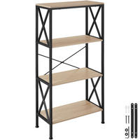 REGAL Barry,inklusive Kippschutz, 61,5 x 31,5 x 133,5 cm,Industrial Holz hell, Eiche Sonoma - Naturfarben, Holzwerkstoff (31.5/133.5/61.5cm) - tectake