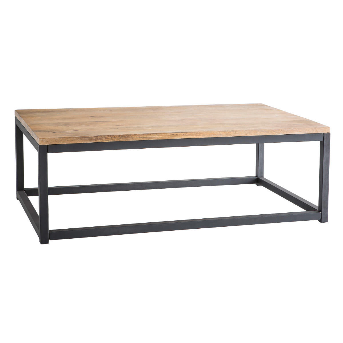 COUCHTISCH Holz und Metall FACTORY - Naturfarben, Holz (120/70/41cm) - Miliboo