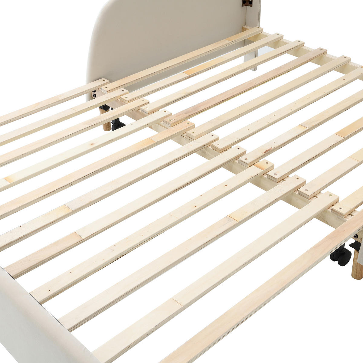 KINDERBETT 140/200 cm DE-00505, in Beige, Ausziehfunktion und Bärenform - Beige, Holz (140/200cm) - ComfortXL