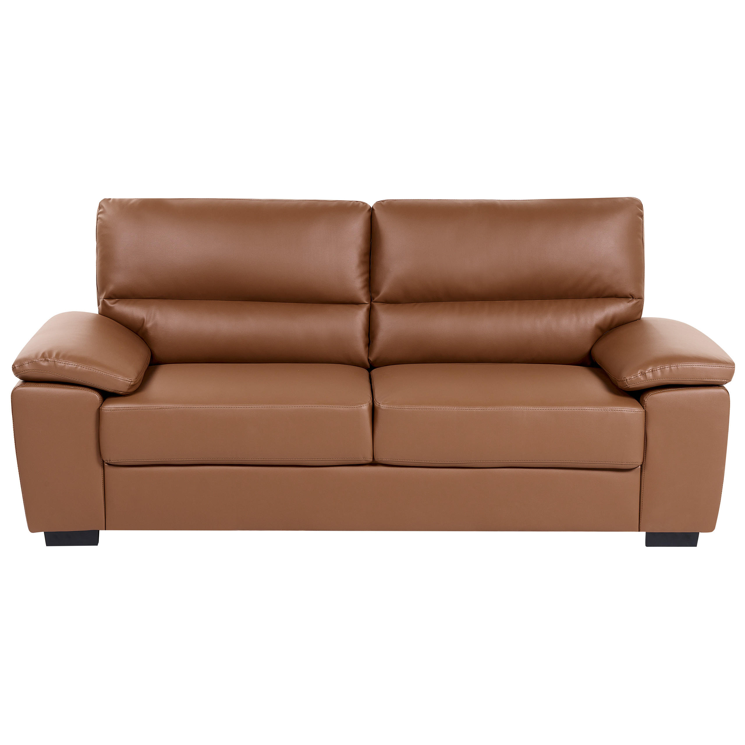 3-SITZER-SOFA Kunstleder Goldbraun Vogar - Braun, Kunststoff (195/90/74cm) - Beliani