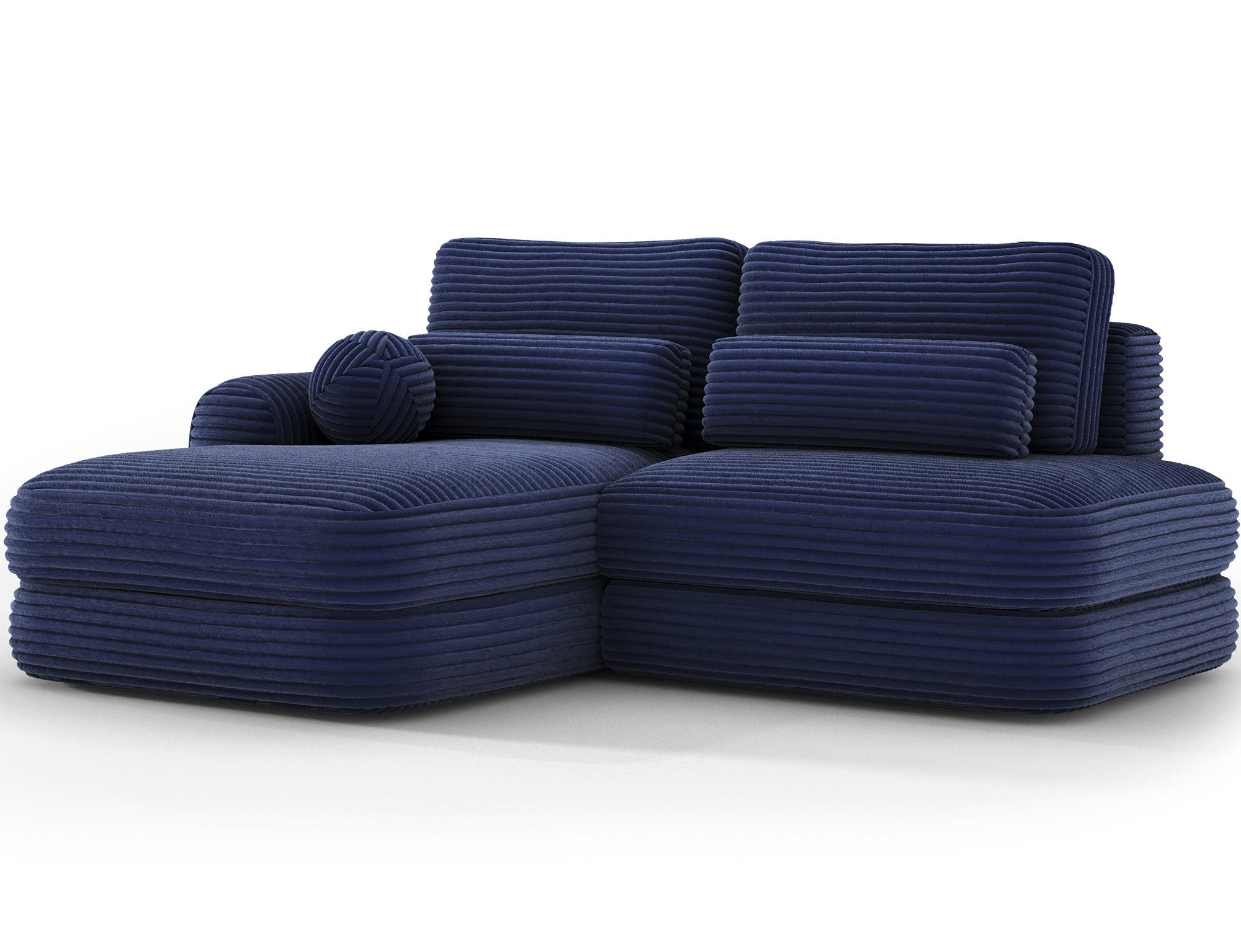 ECKSOFA RIPELI L-Form mit Schlaffunktion & Bettkasten – Modernes 3-Sitzer Sofa, Wellenfederung, 217 × 175 cm - Schwarz/Dunkelblau, Kunststoff (217/175cm) - Wohnideebilder