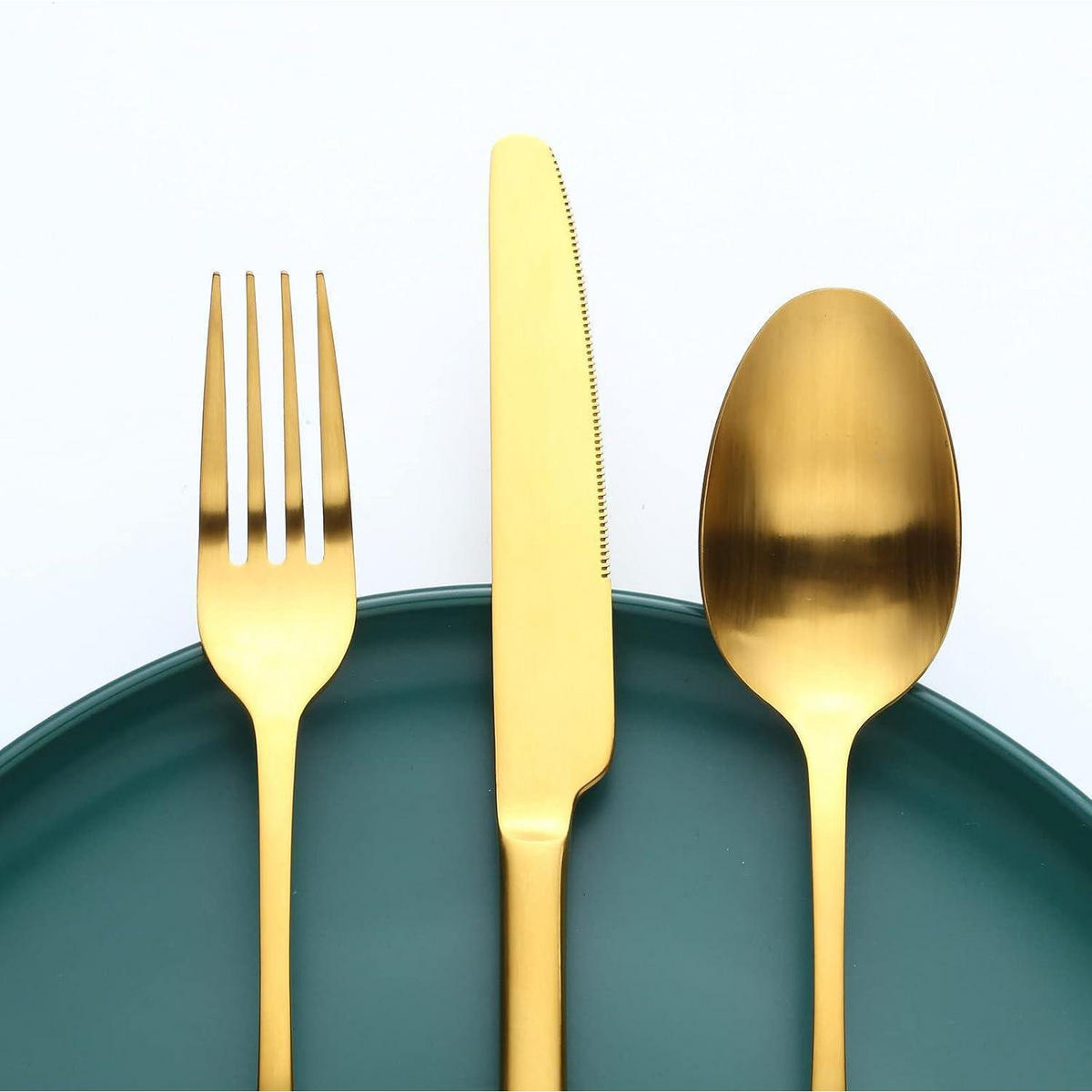 BESTECKSET 30-teilig matt Gold für 6 Personen - Goldfarben, Metall