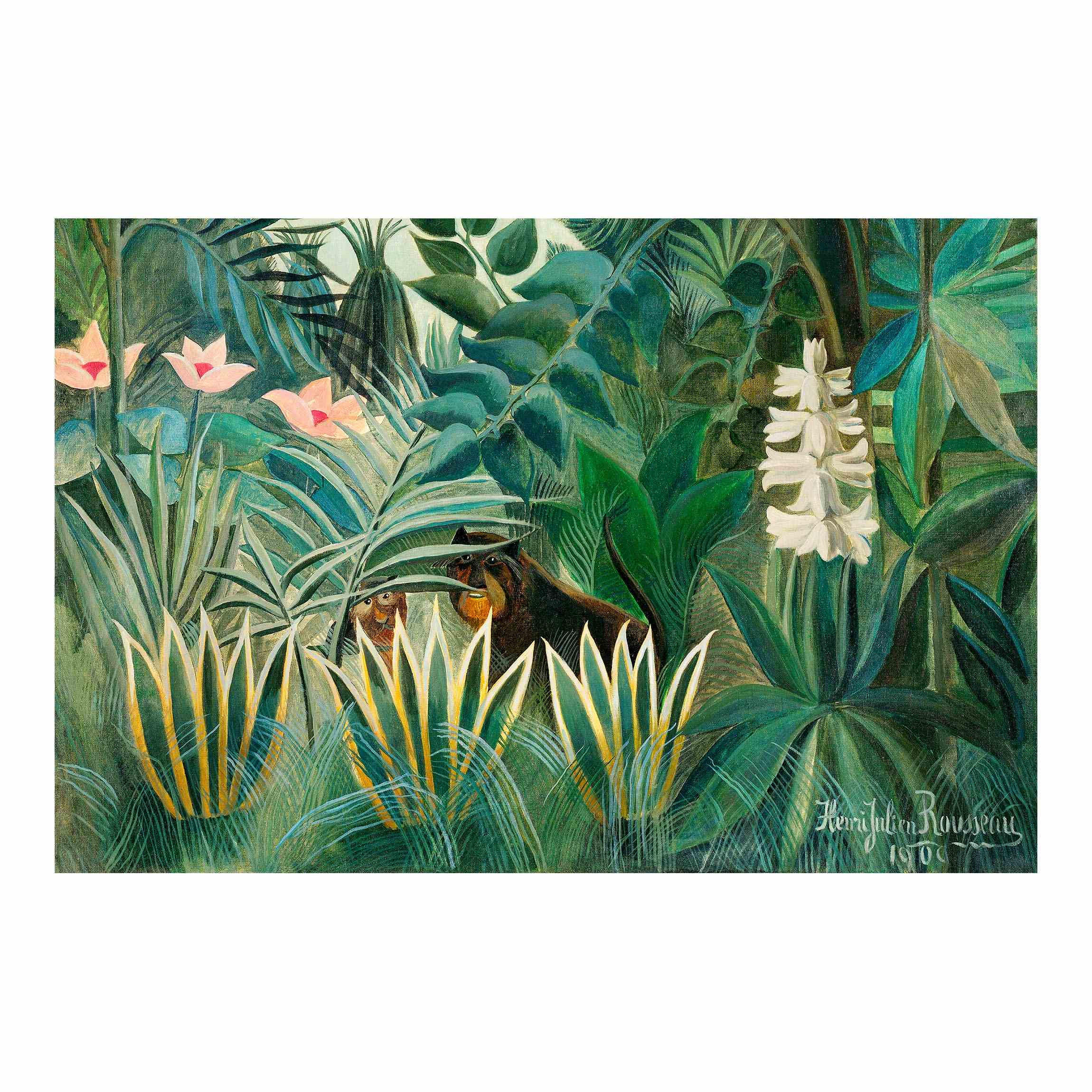 FOTOTAPETE Henri Rousseau - Dschungel am Äquator 432/290 cm - Türkis, Papier (432/290cm) - Bilderwelten