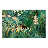 FOTOTAPETE Henri Rousseau - Dschungel am Äquator 432/290 cm - Türkis, Papier (432/290cm) - Bilderwelten