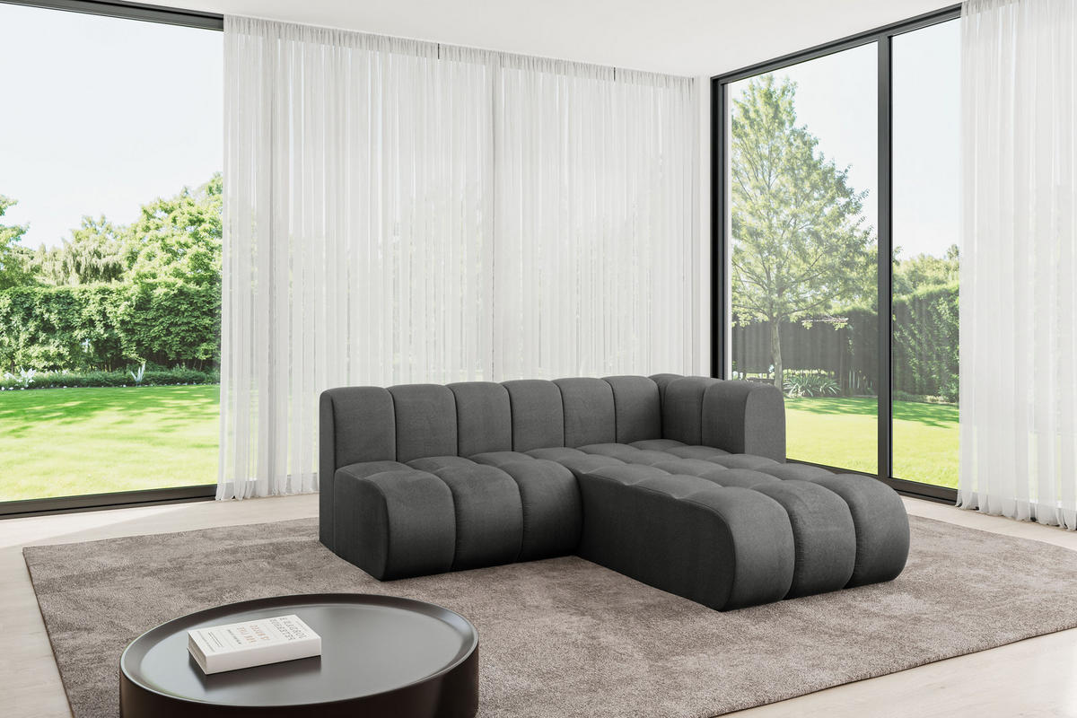 ECKSOFA modulares Sofa Darnel-L1 - 205x177x70 cm Dunkelgrau - Dunkelgrau, Holzwerkstoff/Textil (205/177cm) - ALTDECOR