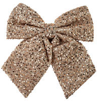 DEKOKOKARDE Santa Lila Champagnergold 38/41cm Pailletten - Champagner, Textil (42/2/39cm) - Mondex