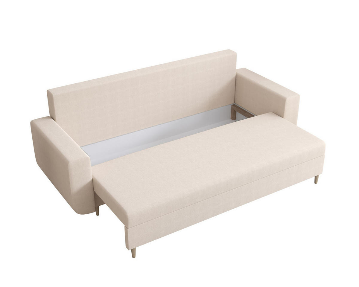 SOFA DELFIN mit Schlaffunktion COSMIC 10 Sofa mit Stauraum - Beige, Textil (90/88/240cm) - Bedante