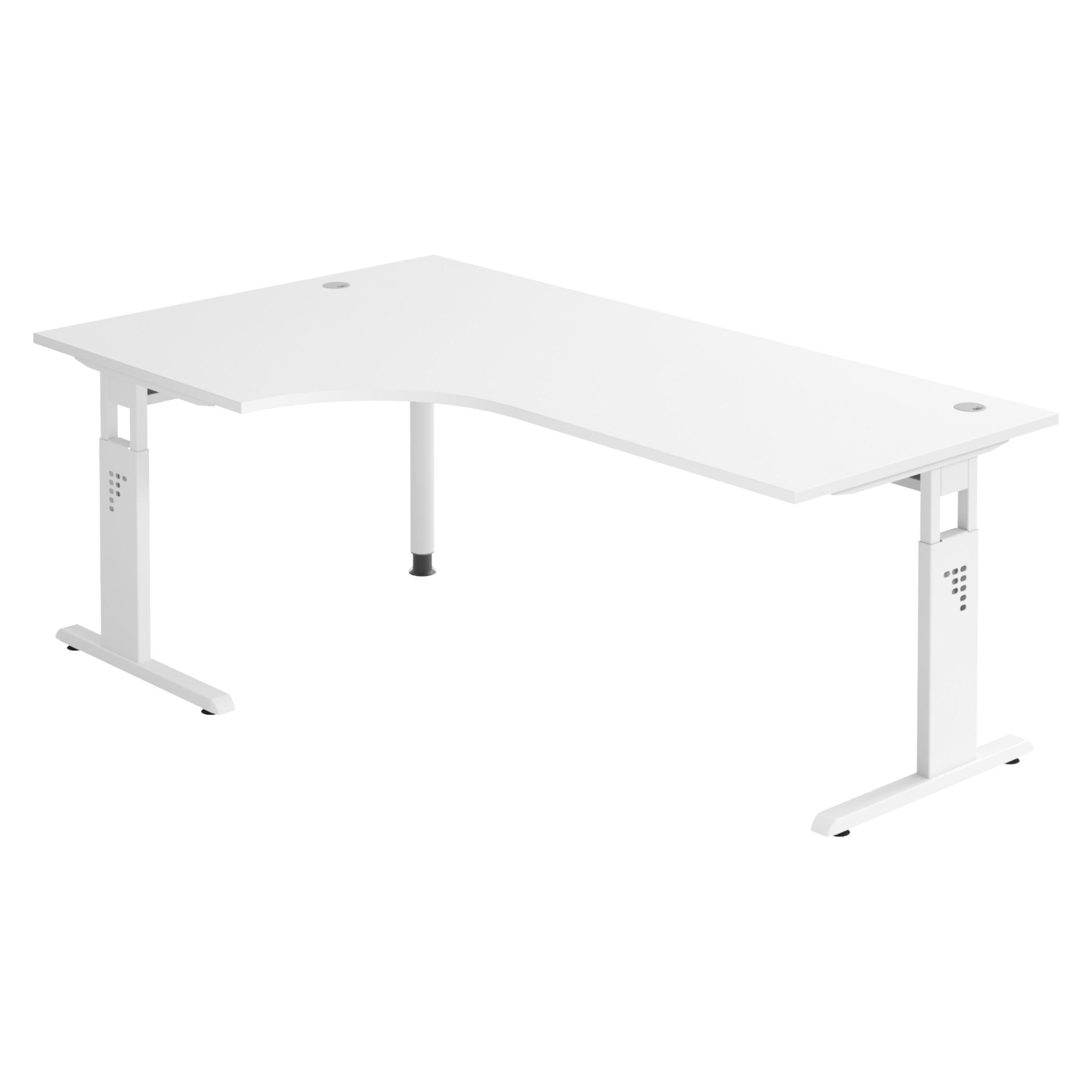bümö Schreibtisch Weiß, Weiß 200x74x120 cm