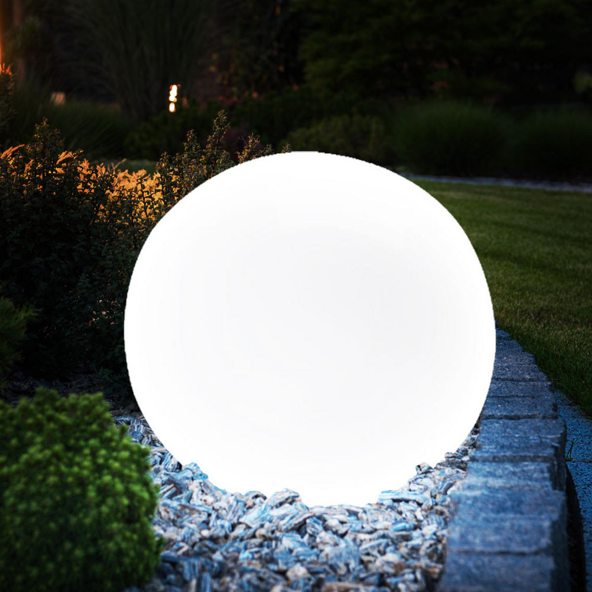 LED AUSSENLEUCHTE Kugelform Weiß 8er Set - Weiß, Kunststoff (30/30/70cm)