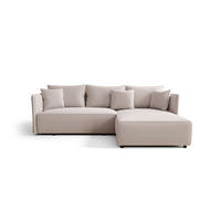 ECKSOFA MONDE CORD L - Rechts BEIGE - Beige/Schwarz, Kunststoff/Textil (245/175cm) - Luxkor24
