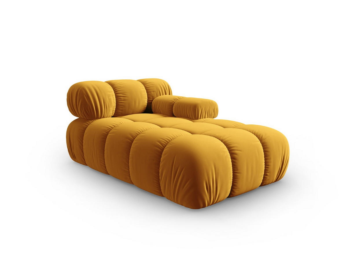 CHAISELONGUE rechts Bellis aus Samt gelb - Gelb, Textil (97/62/157cm) - Micadoni