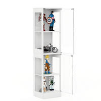 VITRINA 35/40/165 cm bijela od MDF ploče i stakla s LED rasvjetom i senzorom pokreta - bijela, drvni materijal (40/165/35cm) - OKWISH