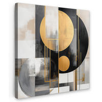 LEINWANDBILD Abstrakt - Gold - Silber - Formen - Ästhetisch - Modern 20x20 cm - Goldfarben, Textil (20/20cm) - MuchoWow