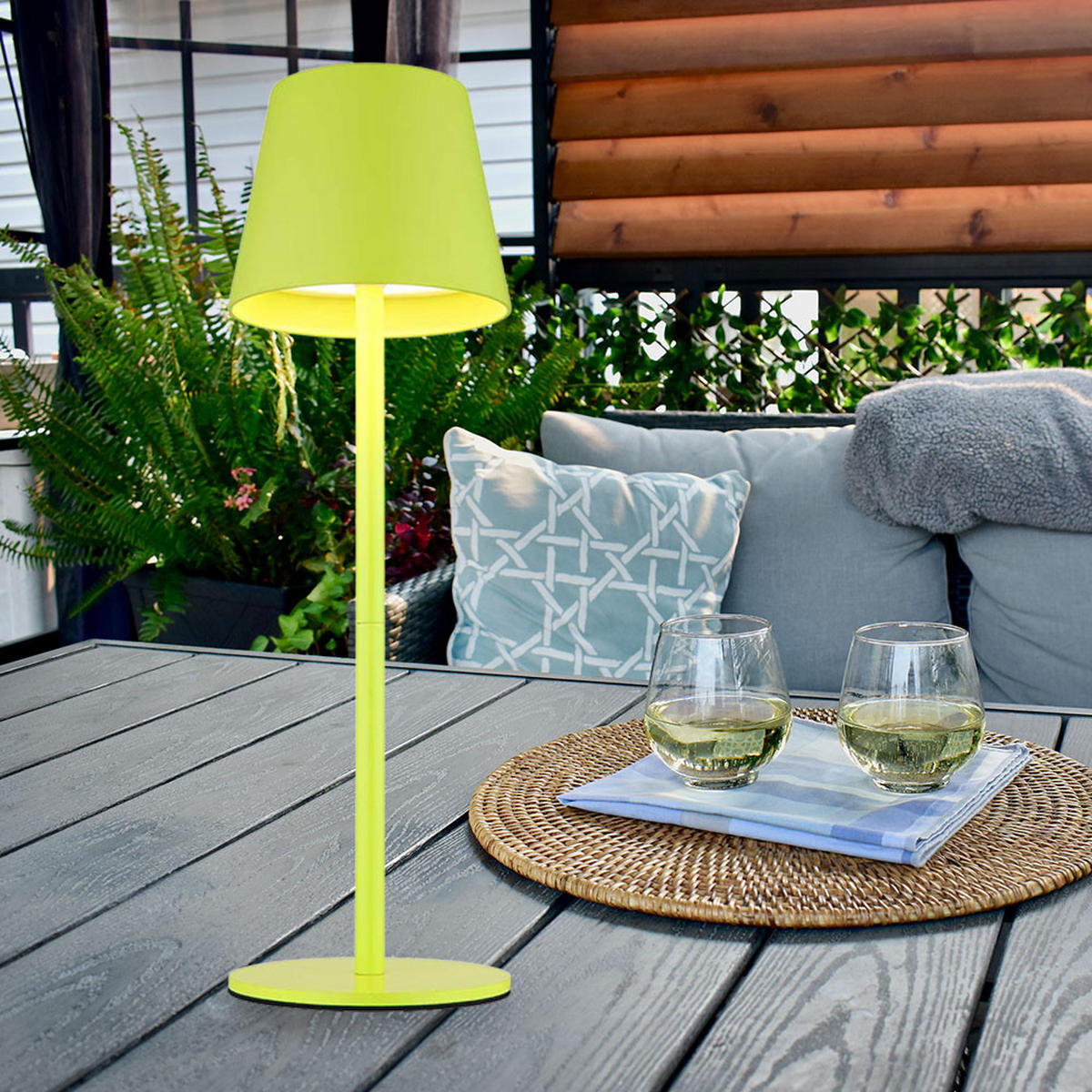 LED AUSSENLEUCHTE VANNIE I Grün - Grün, Metall (11.5/11.5/36cm) - Globo Lighting